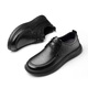 Strong man's business casual men's toe-layer cowhide plus size wide leather shoes are not easy to squeeze the feet JDA87579 black size 45