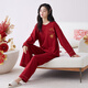 Catman Snake Year Pyjama Frauen Frühling und Herbst Pure Cotton Long Sleeve 100% Baumwollhausanzug Winter rotes Jahr des Nation V-Ausschnitt Set 9227 m (vorgeschlagenes Gewicht 80-100 Jin [Jin gleich 0,5 kg])