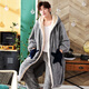 Delia coral velvet pajamas men's winter solid color Korean version casual simple men's nightgown bathrobe bathrobe mid-length home clothes autumn and winter men 9904 2XL (recommended 150-180Jin [Jin equals 0.5 kg])