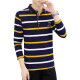 LeeCooper POLO shirt men's long-sleeved T-shirt 2020 autumn striped lapel POLO shirt for middle-aged and young people men's tops 20745-B011 yellow XL
