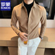 
ROMON warm shirt men's 2025 autumn and winter woolen thickened shirt new style handsome men's top thickened high-end CM9207 blue [wool material] 3XL