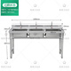 Non-standard stainless steel sink commercial sink with bracket sink vegetable basin wash basin single and double slots with shelf with faucet three pools long 145 wide 50 high 80 1.0 thick