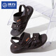 Sandalias Huili Summer Summer Beath Beach Beach Beach sin deslizamiento Sandalias informales resistentes a la ropa de agua Men Aphalope para hombres al aire libre 3883 Brown 43