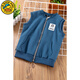 G.DUCKKIDS little yellow duck boy vest spring and autumn new style medium and large children's zipper shirt pure cotton vest vest children's casual horse clip color blue MJ-6913- 140 cm-