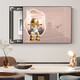 
HanXUAN (HANXUAN) light luxury meter box decoration painting with clock distribution box cover without holes Modern simple hanging painting Astronaut watch K11967 55*45cm (cover 45*35) black frame with cover
