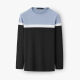 HLA Heilan long-sleeved T-shirt men's classic round neck comfortable striped long T-shirt for men HNTAJ3R065A light blue inlay (65) 175/92Y (50)