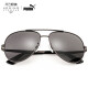 Puma (PUMA) sunglasses men sunglasses grey lens gun color frame PE0003S 001 60mm