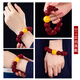 Fat Donglai same style chicken oil yellow original stone old beeswax single bead pendant amber round bead bracelet loose beads star and moon Rudraksha chicken oil yellow-6mm-single