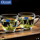 Ouxin imported glass tea cup, heat-resistant tea cup with handle, household hospitality cup, thickened large-capacity tea cup, green tea cup, two Kenya handle cups 245ml