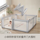 Resfor folding No Installation Baby Game Zaun Baby Boden Kletterblock Guardraht Innenrahmen Kinderzaun Home Installation Keine Installation Unsichtbarer Türversion 丨 Blu Grey (150x180 cm)