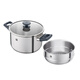 ZWILLING stainless steel soup pot steamer 0 coating household double-ear stew pot anti-yellowing noodles and porridge Silver series SILVER series soup pot + steamer 2 layers 20cm