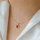 Haikai 18 gold k necklace women's diamond necklace high-end luxury red gemstone Valentine's Day birthday gift 50 points ruby necklace (including gemstones)