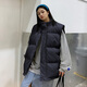 Miao Yijia Vest Men and Women Sleeveless Vest Feather Vest Autumn and Winter Warm Velvet Vest Outerwear Western Style 2025 New Jacket Pocket Belt Buckle Zipper Cotton Vest Black XL Recommended 100-120Jin Jin is equal to 0.5 kg