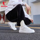 Jordan women's shoes, leather sports shoes, leather face casual trends, versatile Air Force No. 1 thick sole height-enhancing white shoes