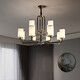 Suyin new Chinese style living room lamp full copper chandeliers Chinese style villa simple modern Chinese style lamp study bedroom lamp 9901 6 heads [E27 light bulbs * 6]