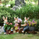 Yi Mingyuan courtyard decoration floor-standing simulation rabbit ornaments living room balcony crafts outdoor animal sculpture flower pot landscape combination 4
