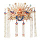 Mengjun Chen XiUhe Kleidung Kopfschmuck Hochzeit Chinesisches Hochzeitskostüm Phoenix Krone und roter Charme Braut Drache und Phoenix Kleidung Schmuck Set Model Phoenix Crown (Haken)