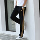Adidas trousers men's autumn loose breathable straight pants running sports windproof casual pants black gold (classic) S