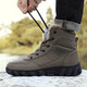 Tyoy Snow Boots Herren-Baumwollschuhe Winter Herrenstiefel Nordost-Baumwollschuhe Großgröße Kaltresistent und Vlies verdickte wassere Baumwollschuhe Herrenkhaki-Baumwollschuhe 9910 40