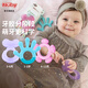 Nuby (Nuby) Teether Silicone Soft Teether Baby Bite Teeth Baby Anti-eating Artifact Hand Grinding Teeth Fixing 3 Pack Green Blue Yellow 3 Pack