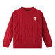 Zuoxi Boys Angora Sweater Winter 2025 Children's Love Boys Retro New Year's Wear Top Red 160