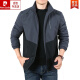 Pier Cardin Marke High-End-Herrenkleidung, Herren Plus Samtjacke, Herbst und Winter 2022 Neue Freizeitjacke, Herrenkleidung, Herren-Herbst-Top, lose gestrickt, 9896 [grau schwarz] plus Samt ohne Preis 3xl 190spezifikationen (180jin [Jin gleich rund 0,5 kg]))