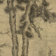 元李衎双松图古代山水画卷轴名画复仿古画中式挂画 元李衎双松图12805 40X68厘米（喷绘画心尺寸） 装裱乳白色卷轴（宣