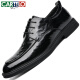 
CARTELO British hand-grabbing head-layer cowhide men's shoes business casual men's leather shoes color wedding shoes 9735 black 38