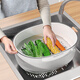 Best helper drain basket for washing vegetables blue double layer washing fruit basket home kitchen draining artifact large double layer large capacity can be soaked