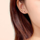 Safir 18K gold earrings for women, rose gold interlocking double hoop earrings for girlfriend, one pair, price - K red