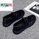 CARTELO trendy brand 2025 spring and summer new men's shoes business men's British casual leather shoes thick sole bean shoes lazy 9905 black 39