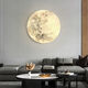 Runhuanian Moon Wall Lamp Modern Simple Bedroom Bedside Lamp Creative Corridor Aisle Lamp Living Room Background Wall Planet Mural Lamp Moon A Style 26CM Round Wall Lamp Three Color Changing
