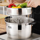 Shunda (SND) Japanese steamer 304 stainless steel thickened double bottom single layer multi-purpose soup pot open flame induction cooker universal 24cm