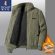 Chaqueta para hombres de la chaqueta de carpintero con pana engrosada de piel en otoño e invierno NUEVA chaqueta de piel de cordero suelta HL-YT-A350-A2122 Gris oscuro 2XL (135Jin [Jin es igual a 0.5 kg] -150Jin [Jin es igual a 0.5 kg])