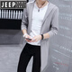 Jeep Spirit Spring и летняя средняя для средней длины корейская версия для мужчин, длинная сверхничная и красивая молодежная модная модная тонкая куртка на мысе 9909 Лацфель серый s