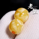 XPEL Hong Kong and Macau high-end quality fidelity Seiko beeswax amber old-type barrel beads separated beads loose beads top beads star and moon Rudraksha Seiko full honey style old-type barrel 0 carat about 10+mm pair