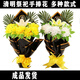 Zi Jiafu p fake flowers, silk flowers, chrysanthemums for worship, Qingming grave sweeping, dragon claw chrysanthemums, hand-held flowers for visiting graves, cemetery chrysanthemums, wealthy table flowers + included flower pots for yellow display