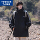 YOOOURTHING山系冲锋工装上衣男女春秋新款城市轻户外夹克男刺绣连帽外套男 CYJK9276-极光紫 XL建议120-145斤
