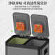 Jiahua Kitchen Classification Trash CAN 18L+18L Pedal de acero inoxidable de plata mate con tapa del hogar Separación húmeda y seca 6169
