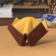 沙芬（SAVINELLI）意大利沙芬烟斗架进口东南西北折纸M674四斗位皮质烟斗架男士礼品 酒红-黄色