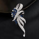 Feihua corsage brooch women's creative jewelry fashion jewelry anti-exposure pin suit women's gift practical high-end exquisite iris blue 1 piece