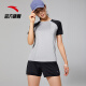 ANTA official flagship sports suit for women spring breathable short-sleeved T-shirt women's sports shorts knitted two-piece set light floral gray-1L (female 170)