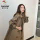 Woodpecker (TUCANO) this year's popular windbreaker 2024 new autumn wear mid-length coat for women over the knee temperament goddess Fan Yinglun style green coffee color 3XL recommended 150-165 Jin Jin equals 0.5 kg to wear