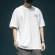 Baumwoll kurzärmeligte T-Shirt für Männer, die große halbe Ärmeln T-Shirt American High Street gedrucktes Kurzärärt-T-Shirt für Männer T1506 Dunkelgrün M.