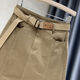 Ranwei Feray Falda corta de falda para mujeres en el otoño Nuevo altos de la cadera de la cadera de la cadera de la cadera de la cadera de la cadera de la cadera [Calidad] 5012-Khaki + Belt M Recomendado 95-105Jin [Jin equivale a 0.5 kg]