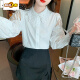 Camisa de algodón bordada de primer diámetro para mujeres 2025 Autumn New Fashion White White White White Versátiles Cy9227 White XL [sugerido 121-130Jin [Jin iguala 0.5 kg]]]
