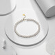 Trendy Acer yellow 18K gold pearl bracelet for women, fresh water beads as a birthday gift for girlfriend, about 16cm with tail chain