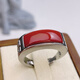 Core fragrance natural agate southern red saddle square ring fashionable versatile and exquisite birthday gift ring for boyfriend and girlfriend default ring