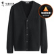 Danser avec le loup [ajoutant du velours pour garder au chaud] Velles de cardigan à col en V 2024 Automne et hiver NOUVEAU CASSET TRICHING SALLAGE Men 2002 Black 001 170 / 88A / M