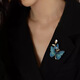 Suitable for Zhongyi, new luxury brooch for women, exquisite embroidered butterfly corsage, fashionable and personalized brooch, elegant golden rhinestone fireworks
